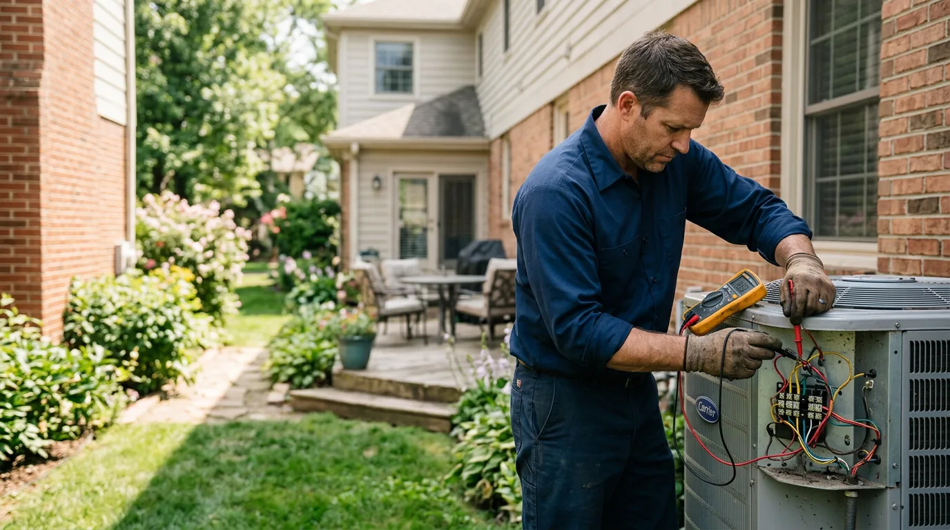 HVAC technician working near Markleville, IN